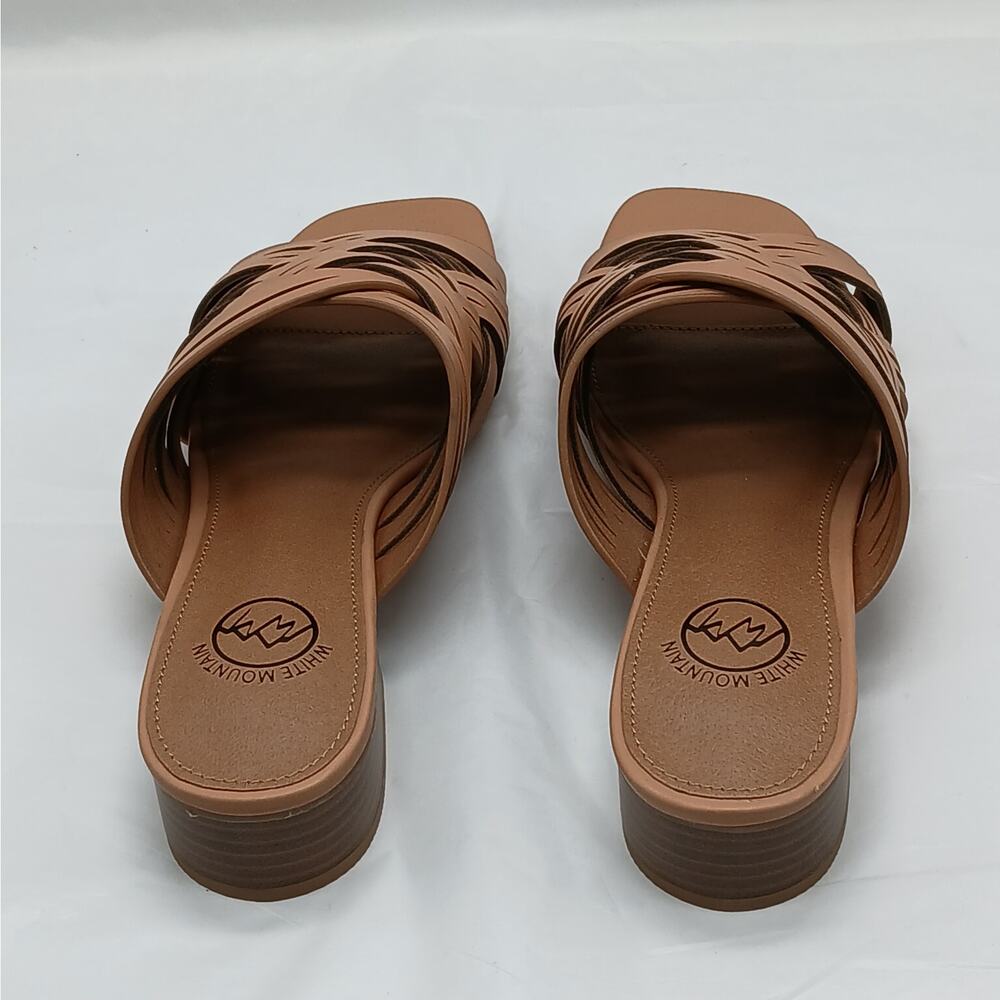 White Mountain Women's Sandals Slides Size 8M Brown Slip On Minimalist Shoes - Picture 4 of 11